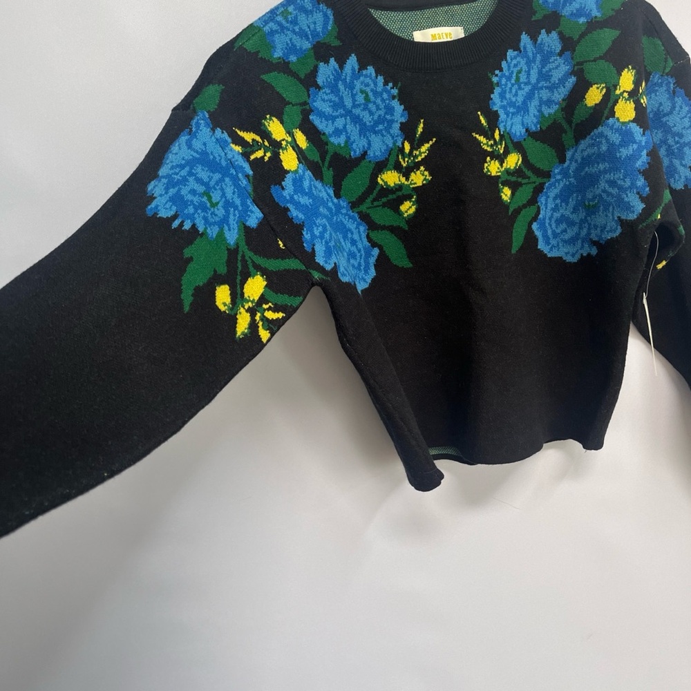 NWT Anthropologie Maeve The Camryn Cropped Crewneck Sweater XXS - Picture 13 of 13